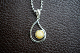 Pendentif en Argent 925 avec Ambre Jaune de la Mer Baltique