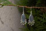 Boucles d'oreilles avec labradorites grises en argent 925
