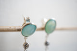 Boucles d'oreilles en agate et oxyde de zirconium et argent 925