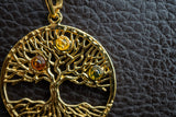 Pendentif Arbre de Vie en Argent 925 Vermeil et Ambre Multicolore