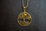 Pendentif Arbre de Vie en Argent 925 Vermeil et Ambre Multicolore