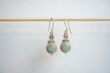 Boucles d’oreilles avec aventurines vertes et argent 925