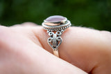 Bague avec quartz rose indien