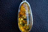 Pendentif Oval en Argent 925 avec Ambre cognac de la Mer Baltique