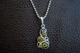 Pendentif en argent 925 avec ambre vert de la Mer Baltique