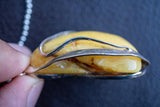 Pendentif en Argent 925 avec Ambre Jaune Naturelle de la Mer Baltique