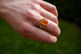 Bague Ovale Ambre Cognac