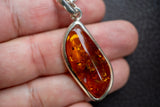 Pendentif en Argent 925 avec Ambre Cognac de la Mer Baltique