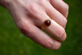 Bague en Argent 925 Vermeil et Ambre Cognac