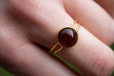 Bague en Argent 925 Vermeil et Ambre Cognac