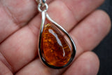 Pendentif en Argent 925 avec Ambre Cognac de la Mer Baltique