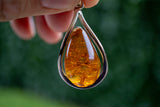 Pendentif en Argent 925 avec Ambre Cognac de la Mer Baltique