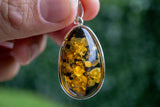 Pendentif en Argent 925 avec Ambre Vert de la Mer Baltique