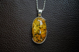 Pendentif en Argent 925 avec Ambre Jaune Ovale de la Mer Baltique