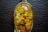 Pendentif en Argent 925 avec Ambre Jaune Ovale de la Mer Baltique
