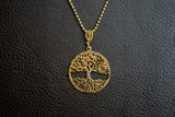 Pendentif Arbre de Vie en Argent 925 Vermeil et Ambre Cognac