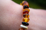 Bracelet perles d'Ambre multicolores
