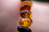 Bracelet perles d'Ambre multicolores