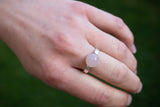 Bague avec quartz rose