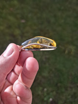 Pendentif en Argent 925 avec Ambre Vert de la Mer Baltique