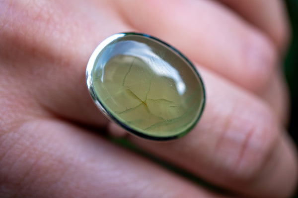 Bague avec préhnite en argent 925