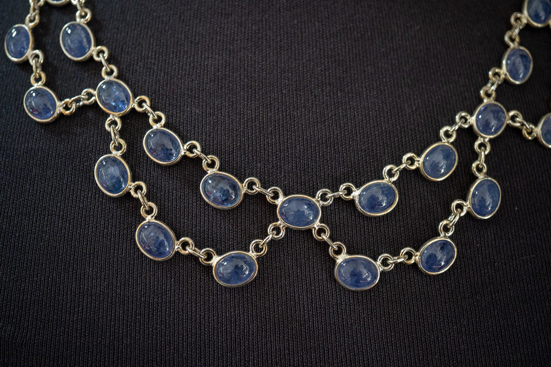 Collier en argent 925 avec tanzanites naturelles