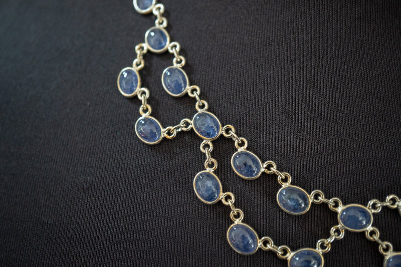 Collier en argent 925 avec tanzanites naturelles