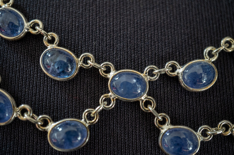 Collier en argent 925 avec tanzanites naturelles