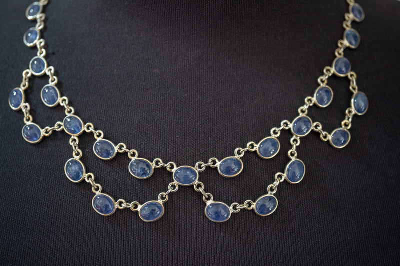 Collier en argent 925 avec tanzanites naturelles