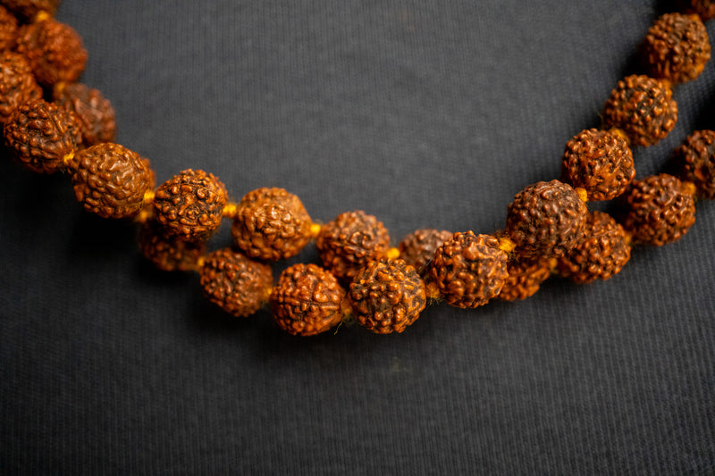 Collier Traditionnel Rudraksha en Perles Naturelles