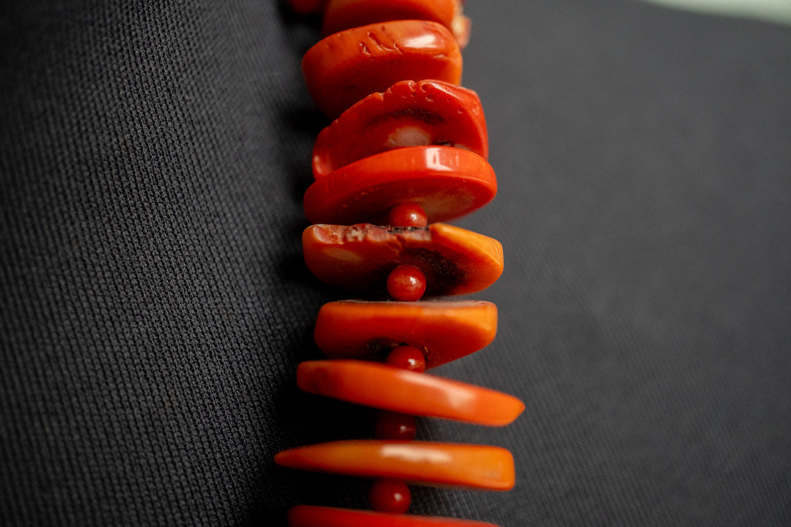 Collier En Corail Naturel Rouge - Bijou D'occasion, Pierre Naturelle, Sans Marque