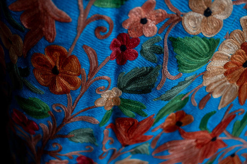 Embroidered Wool Shawl 