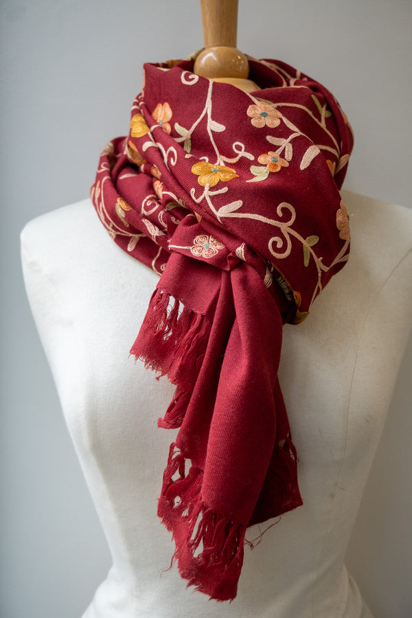 Embroidered Wool Shawl “Ari work” 