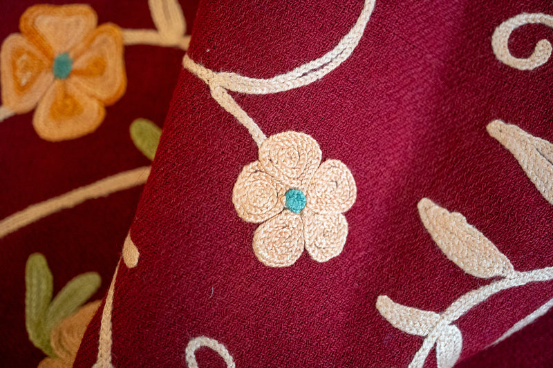 Châle en Laine Brodé « Ari work »