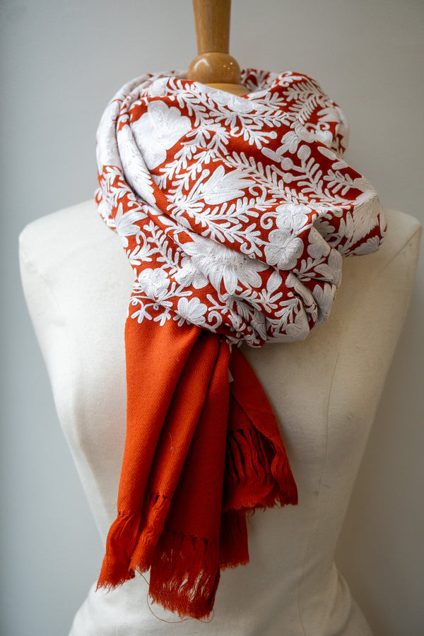 Embroidered Wool Shawl “Ari work” 