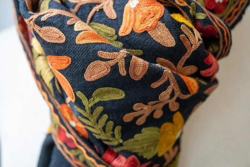 Embroidered Wool Shawl “Ari work” 