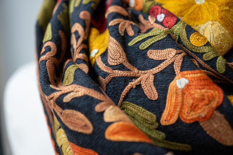 Embroidered Wool Shawl “Ari work” 