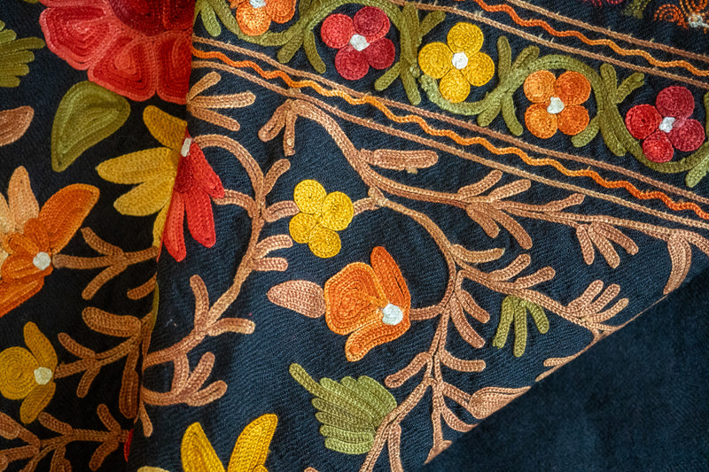 Embroidered Wool Shawl “Ari work” 