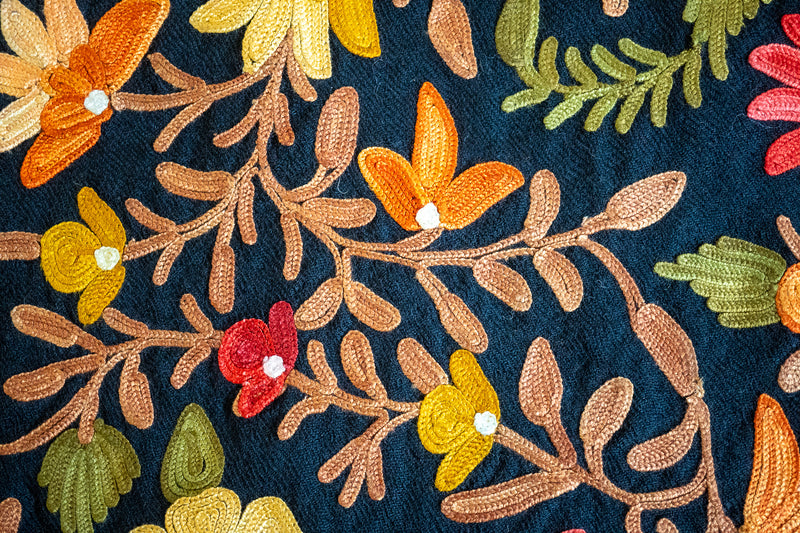 Embroidered Wool Shawl “Ari work” 