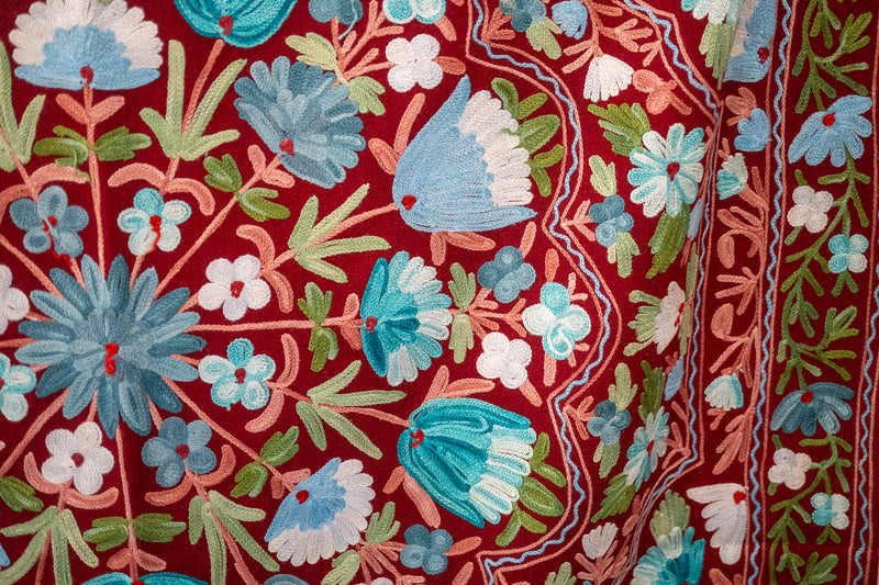 Embroidered Wool Shawl “Ari work” 