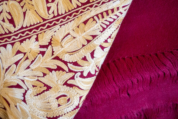 Embroidered Wool Shawl “Ari work” 