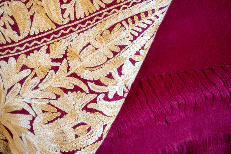 Embroidered Wool Shawl “Ari work” 