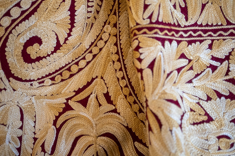 Embroidered Wool Shawl “Ari work” 