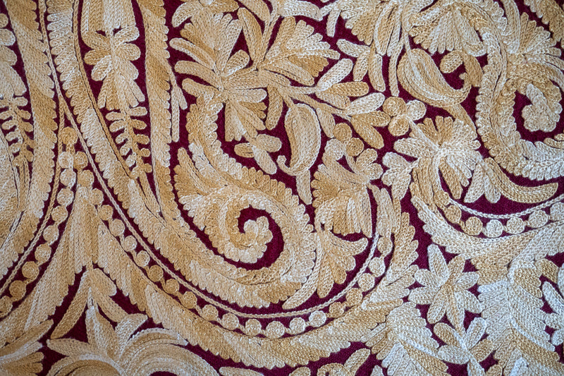 Embroidered Wool Shawl “Ari work” 