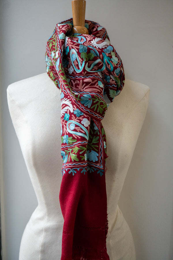 Embroidered Wool Shawl “Ari work” 