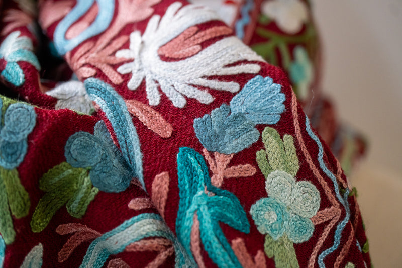 Embroidered Wool Shawl “Ari work” 