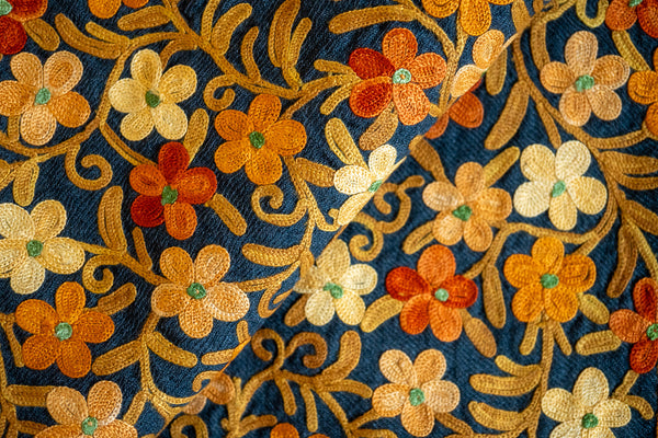 Embroidered Wool Shawl “Ari work” 