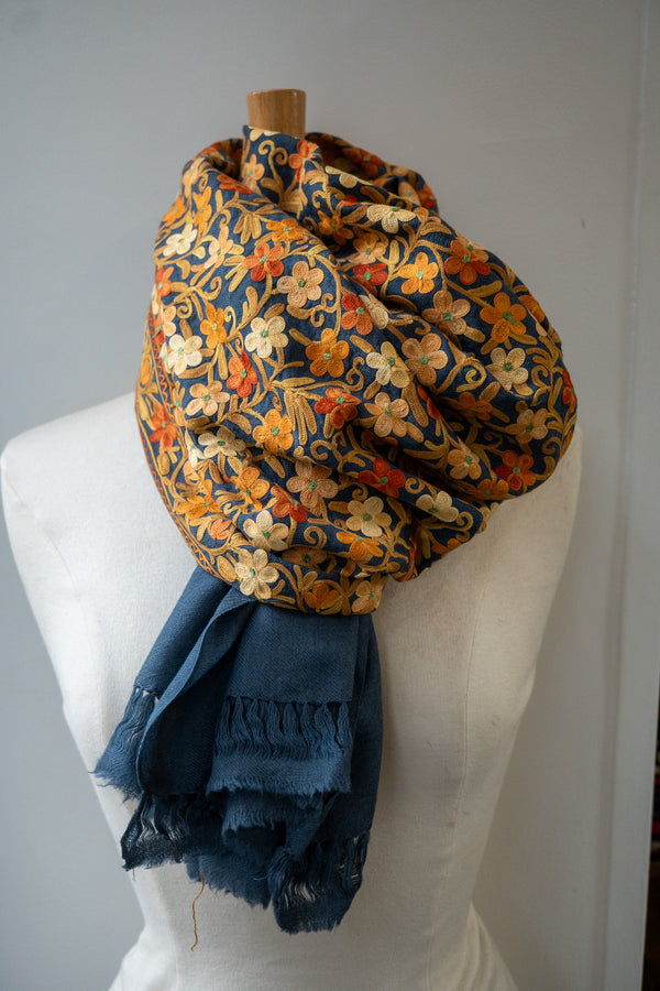 Embroidered Wool Shawl “Ari work” 