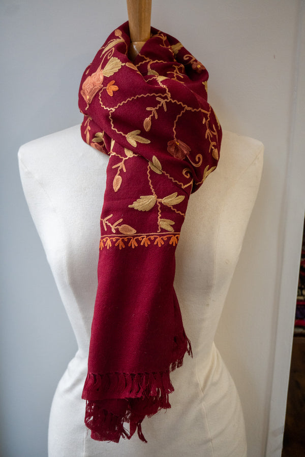 Embroidered Wool Shawl “Ari work” 