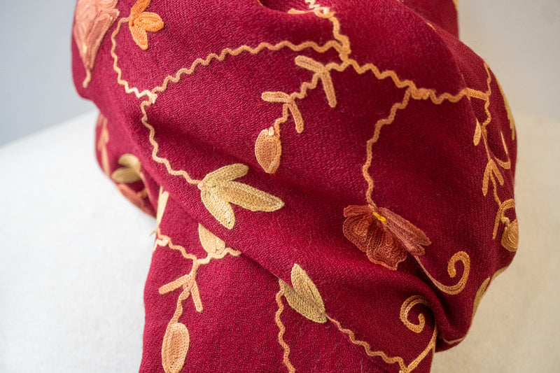 Embroidered Wool Shawl “Ari work” 